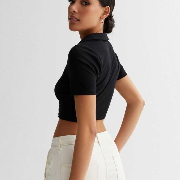 Free People Top Black Cropped Knit Style#OB924636 Size XS - Picture 8 of 8